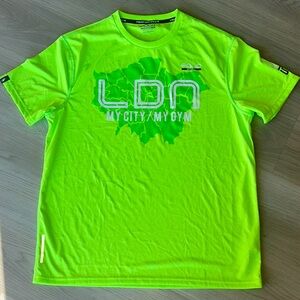 Ralph Lauren Polo Sport Men's Performance Tee M Neon Green Reflective Vintage